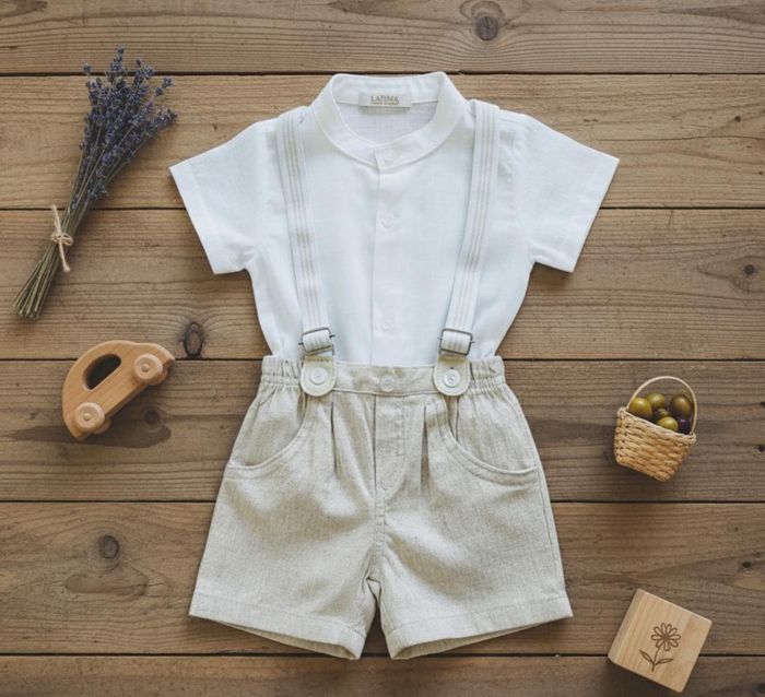 CONJUNTO CURTO BATIZADO BEBÊ MENINO