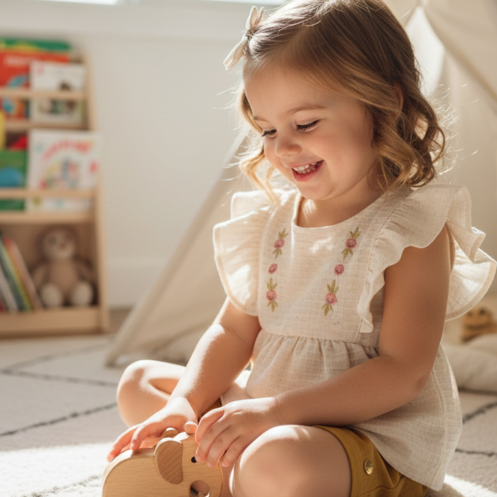 CONJUNTO INFANTIL MENINA BATA EM MALHA TEXTURIZADA E SHORTS