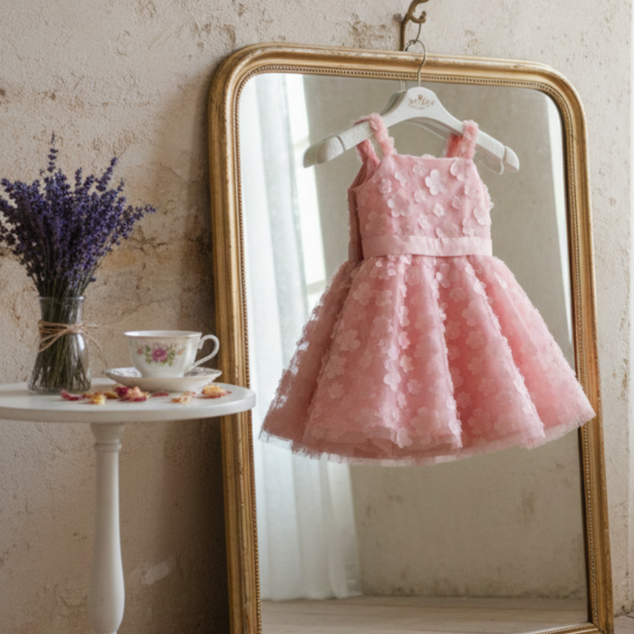 VESTIDO COM APLIQUE DE FLORES GLAMOUR