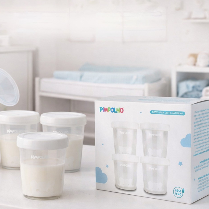  KIT 4 POTES PARA  ARMAZENAMENTO DE LEITE MATERNO 