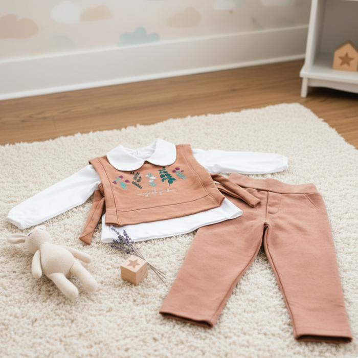 Conjunto Infantil 3 Peças Menina Com Colete 