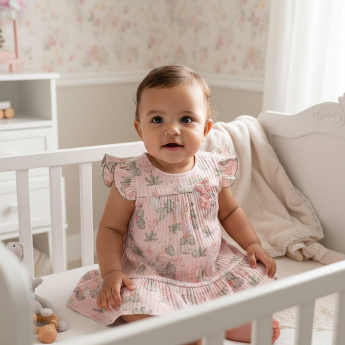 Vestido Malha Canelada Bebê