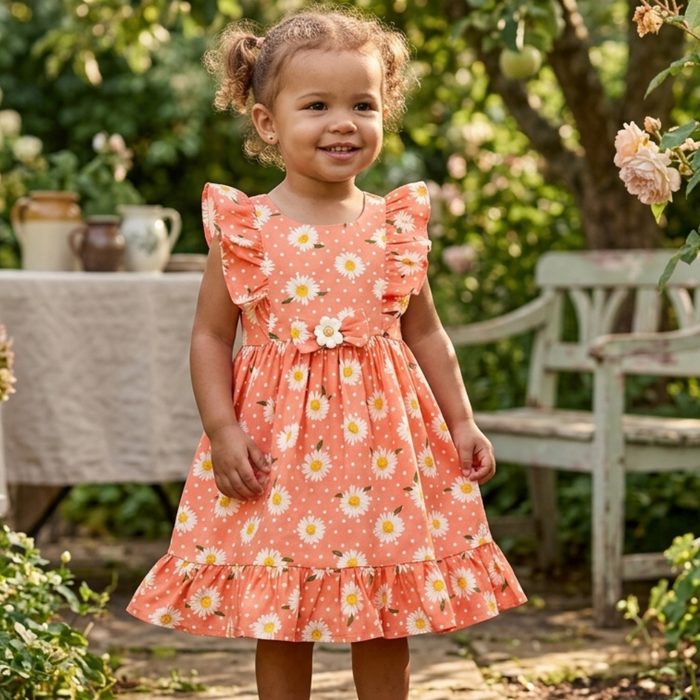 VESTIDO INFANTIL ESTAMPA MARGARIDAS