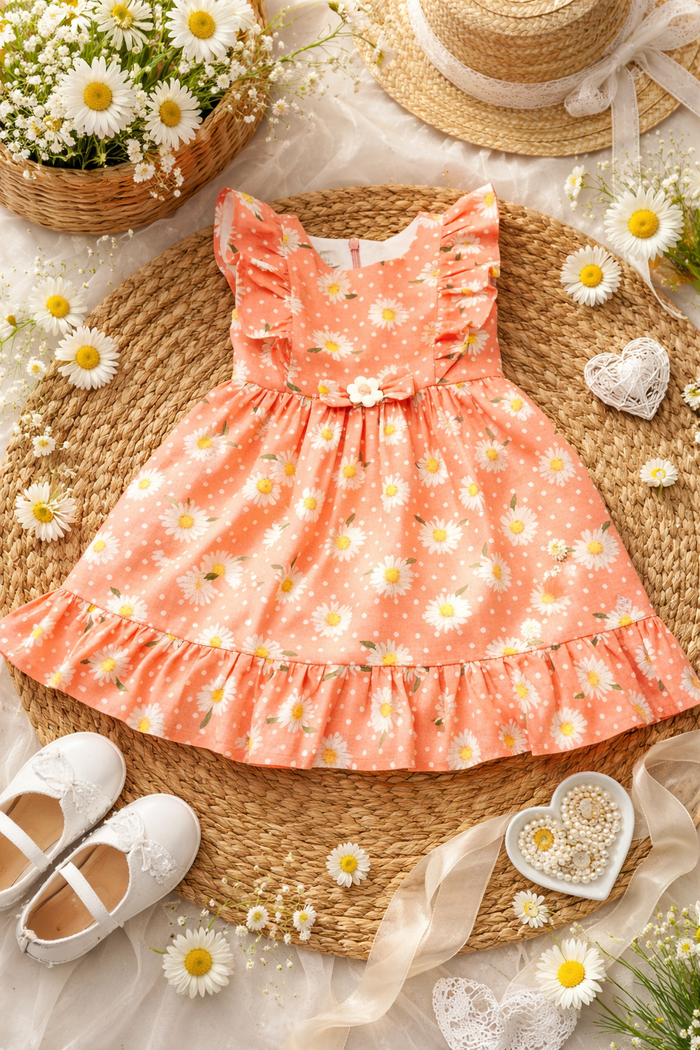 VESTIDO INFANTIL ESTAMPA MARGARIDAS