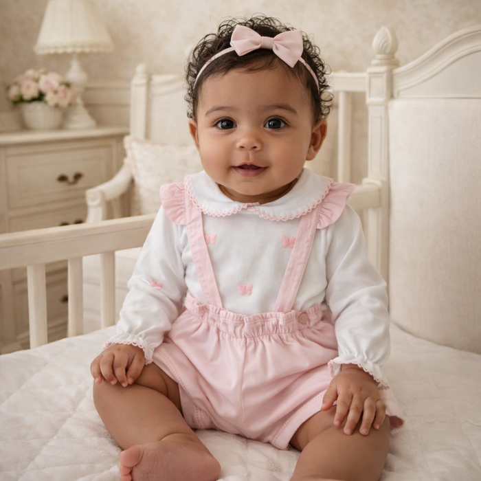 Conjunto Bebê Menina Body Manga Longa e Jardineira