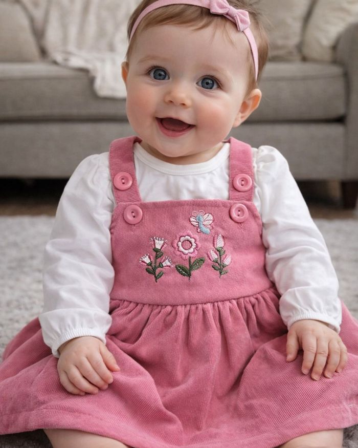CONJUNTO BEBÊ MENINA BODY EM SUEDE E SALOPETE  ROSA