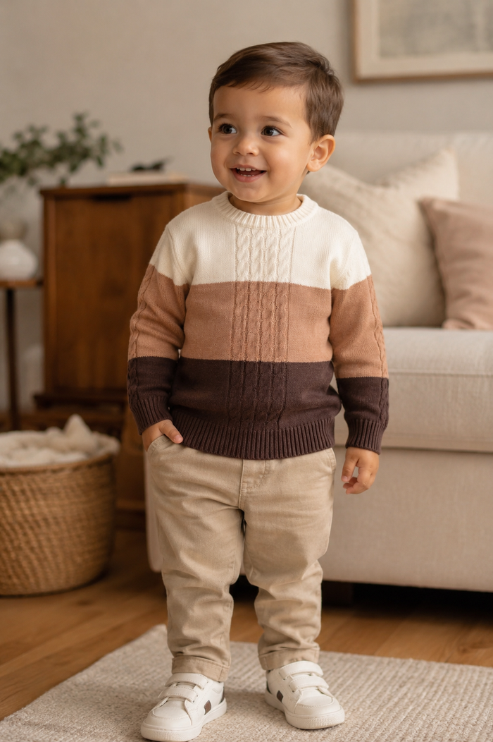 SUÉTER INFANTIL MENINO TRICÔ TRANÇA