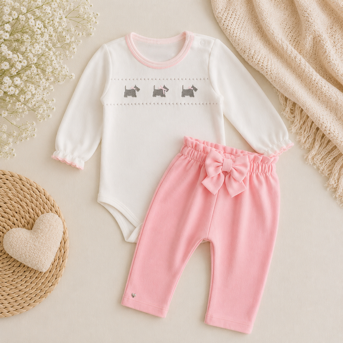 Conjunto Bebê Menina Body Manga Longa E Calça