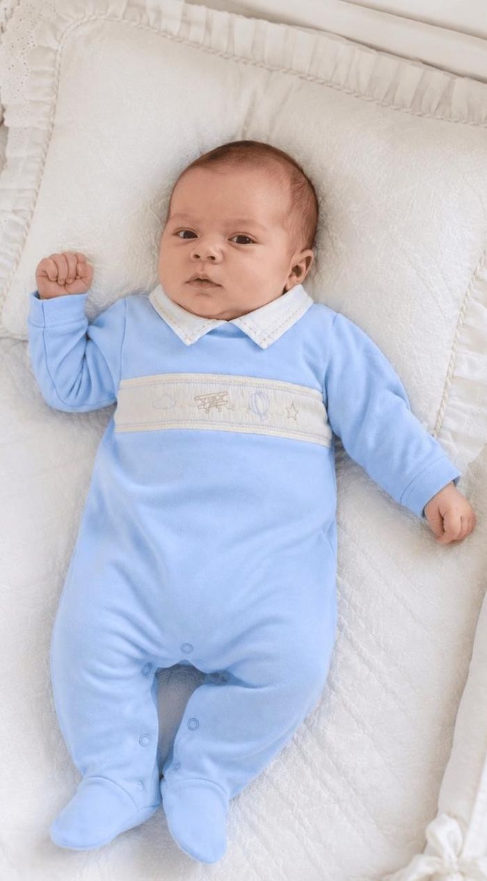 MACACÃO AZUL BORDADO BEBÊ MENINO SUEDINE PIMA