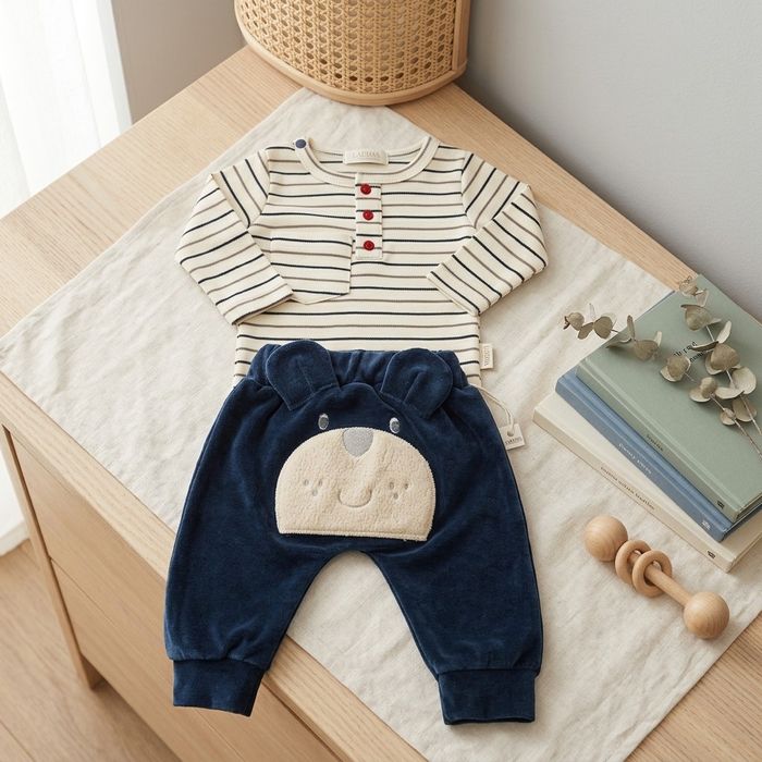 CONJUNTO  LONGO BEBÊ  MENINO BODY E CALÇA