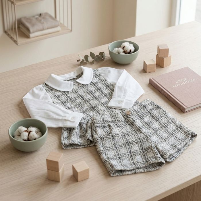 CONJUNTO INFANTIL MENINA EM TWEED