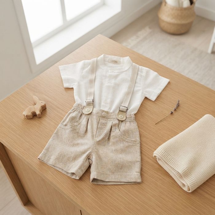 CONJUNTO CURTO BATIZADO BEBÊ MENINO