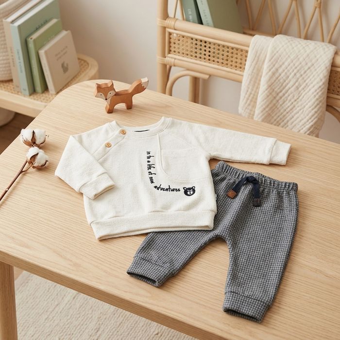 CONJUNTO BEBÊ MENINO BLUSA DE FRIO E CALÇA