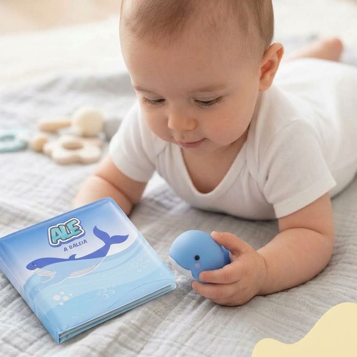 LIVRO DE BANHO COM BICHINHO BALEIA
