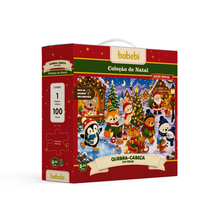 BRINQUEDO EDUCATIVO QUEBRA CABEÇA NATAL 100 PEÇAS 