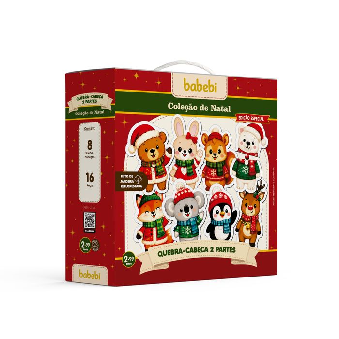 BRINQUEDO EDUCATIVO QUEBRA CABEÇA NATAL 2 PARTES