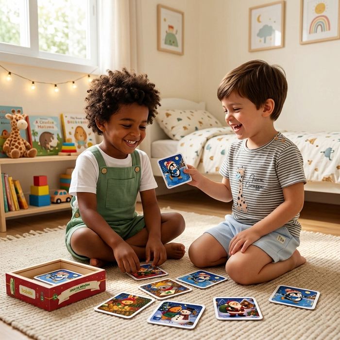 BRINQUEDO EDUCATIVO JOGO DA MEMÓRIA AMIGOS NATALINOS