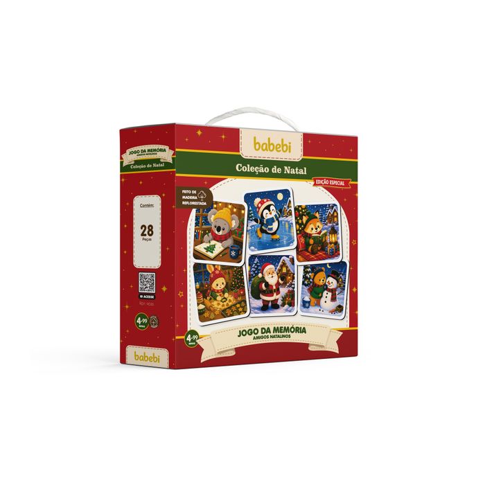 BRINQUEDO EDUCATIVO JOGO DA MEMÓRIA AMIGOS NATALINOS