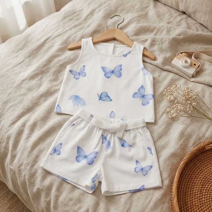CONJUNTO CURTO INFANTIL  MENINA BORBOLETAS