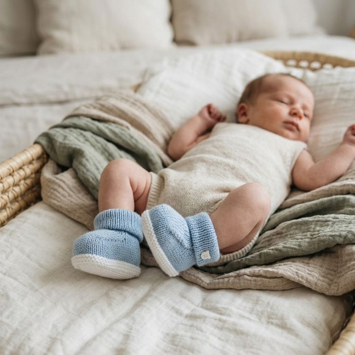 SAPATINHO BEBÊ AZUL COM DETALHE BRANCO