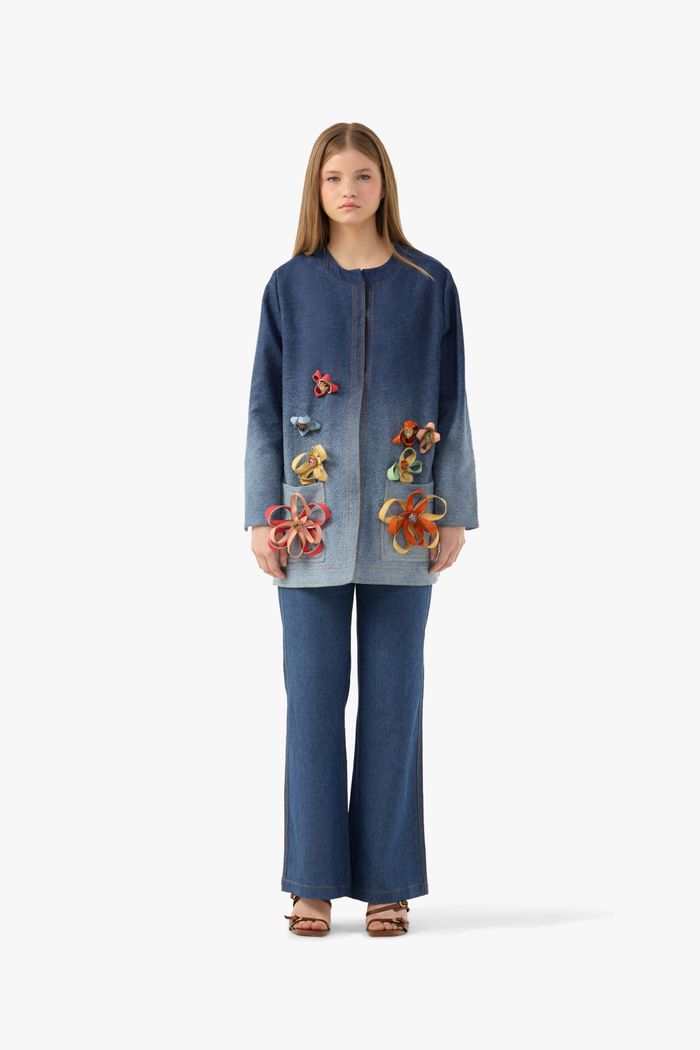 Blusão Denim Petals
