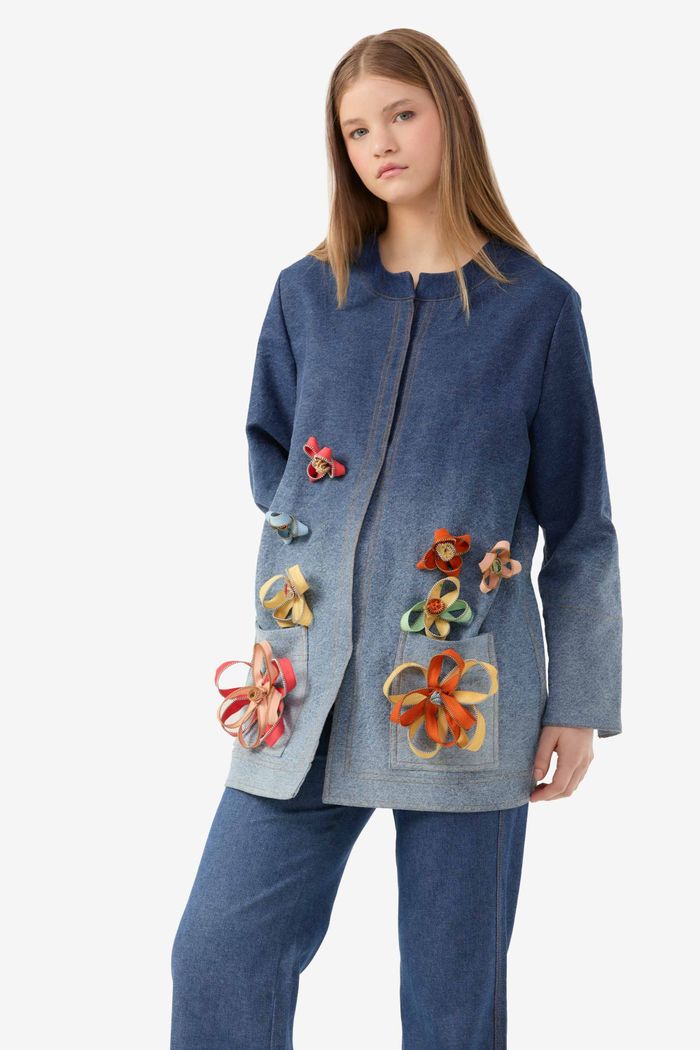 Blusão Denim Petals