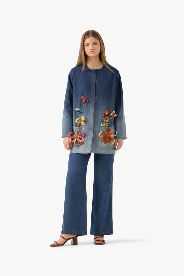 Blusão Denim Petals