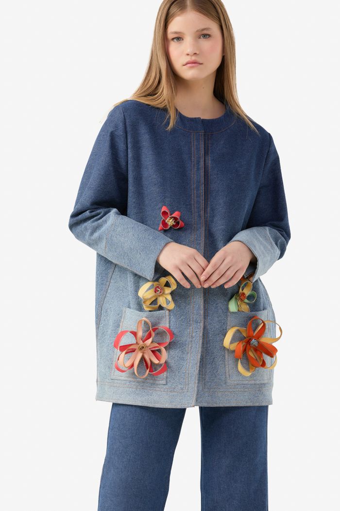 Blusão Denim Petals