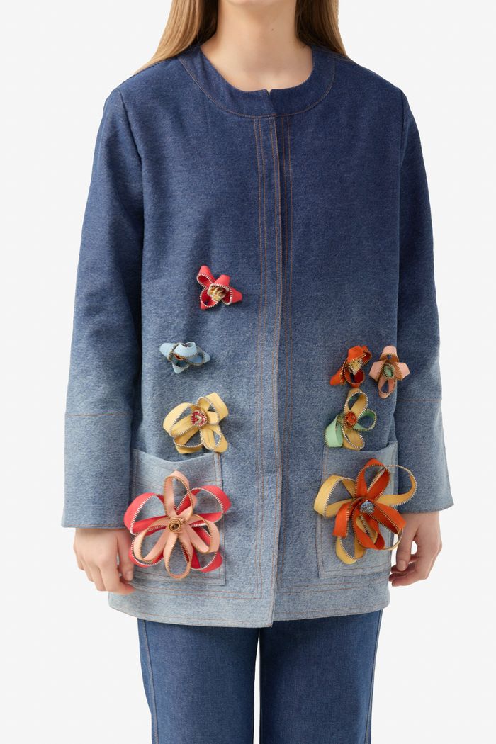 Blusão Denim Petals