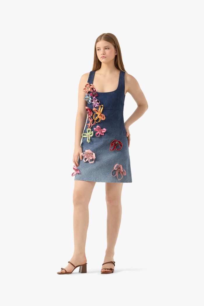 Minidress Denim Petals