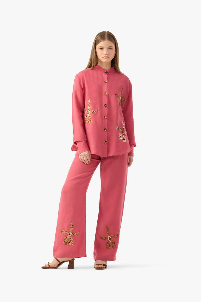 Camisa Leopard Orchid Cereja