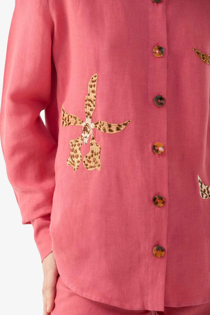 Camisa Leopard Orchid Cereja