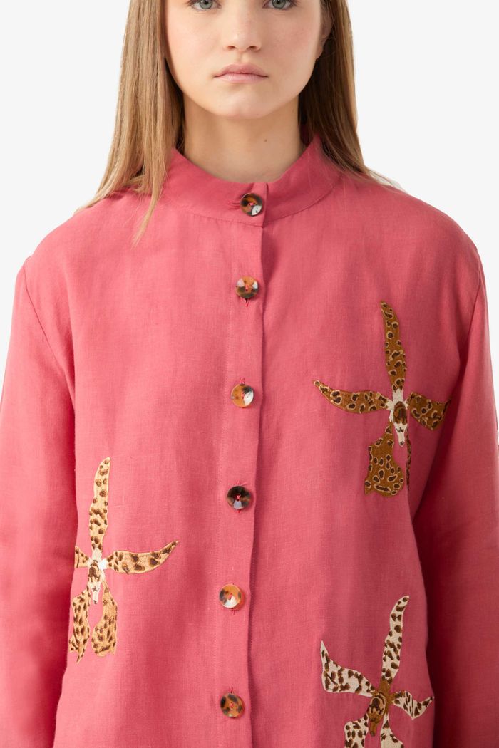 Camisa Leopard Orchid Cereja