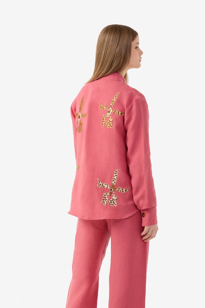 Camisa Leopard Orchid Cereja