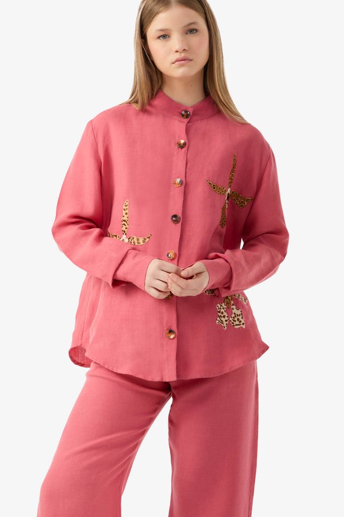 Camisa Leopard Orchid Cereja