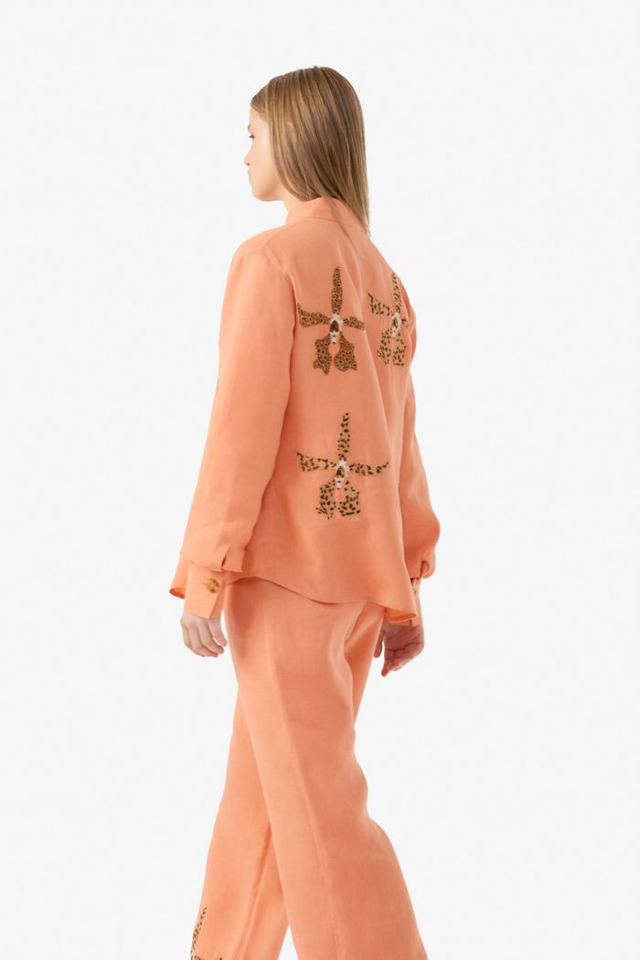 Camisa Leopard Orchid Laranja