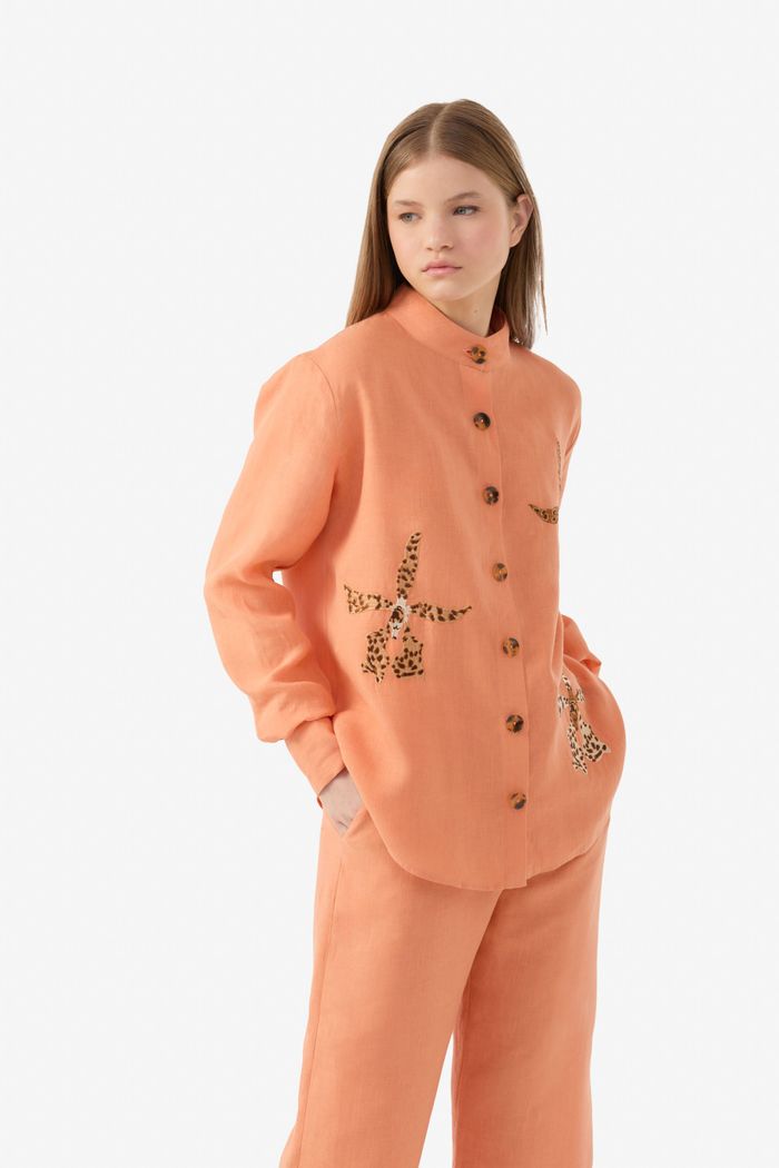 Camisa Leopard Orchid Laranja