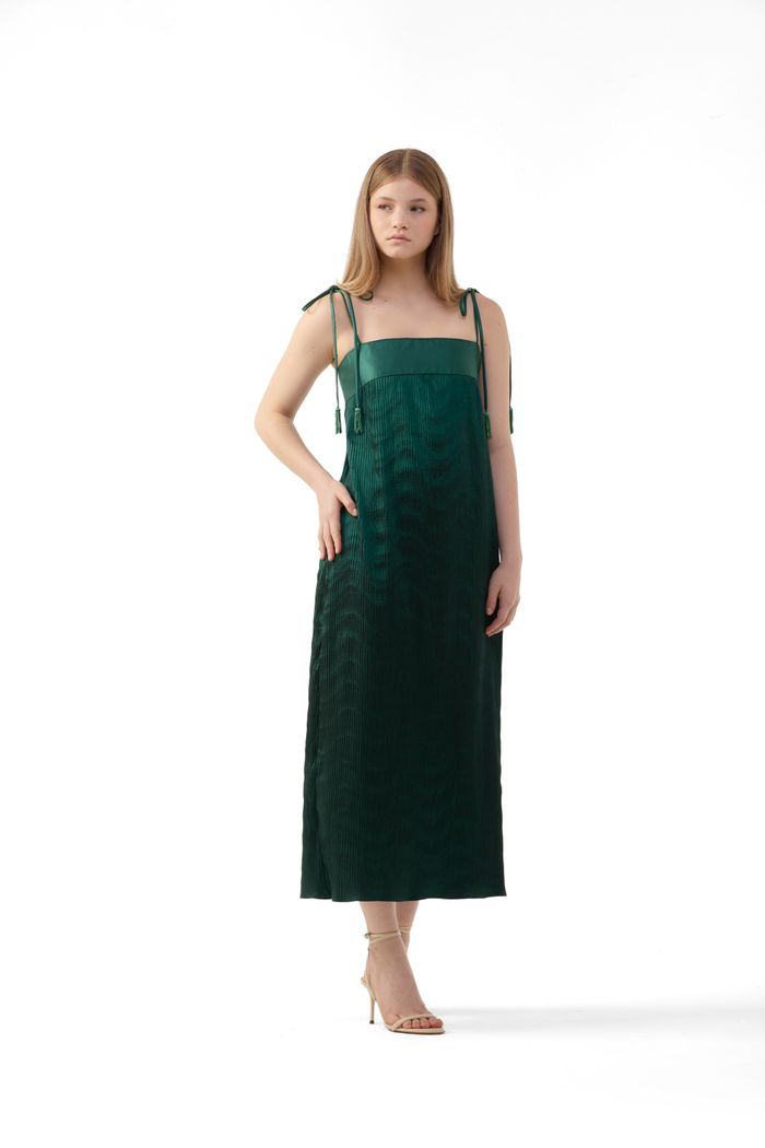 Vestido Pleated Straps