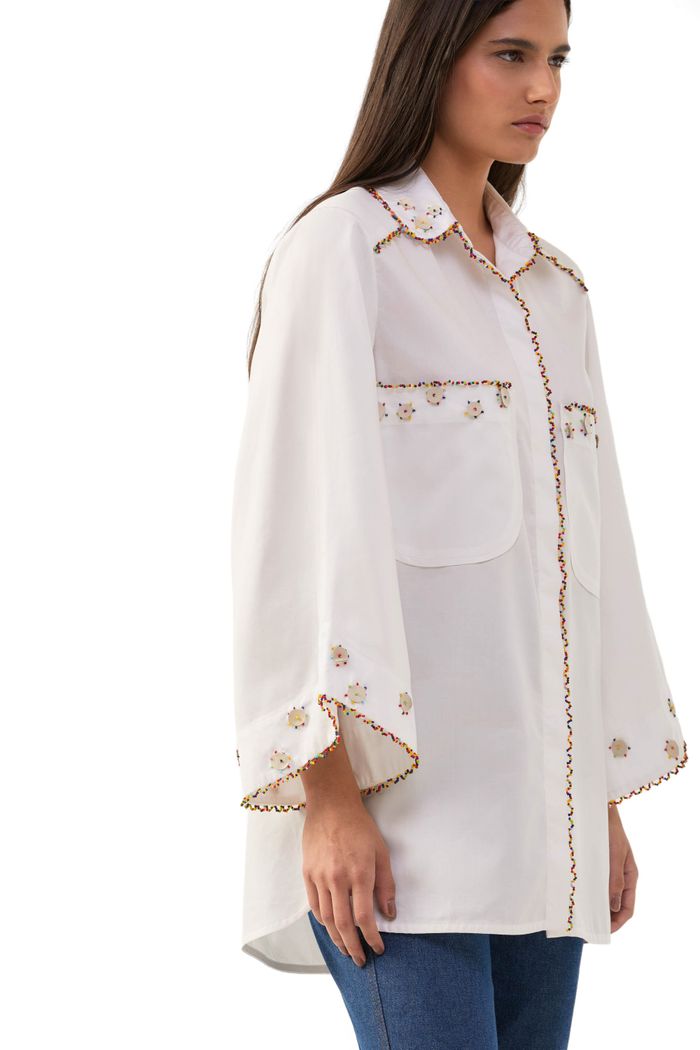 Camisa de Algodão Bordada