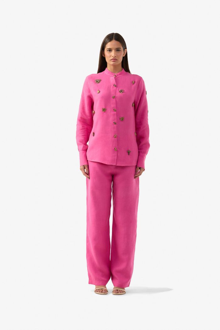 Calça Linho Animaux Pink