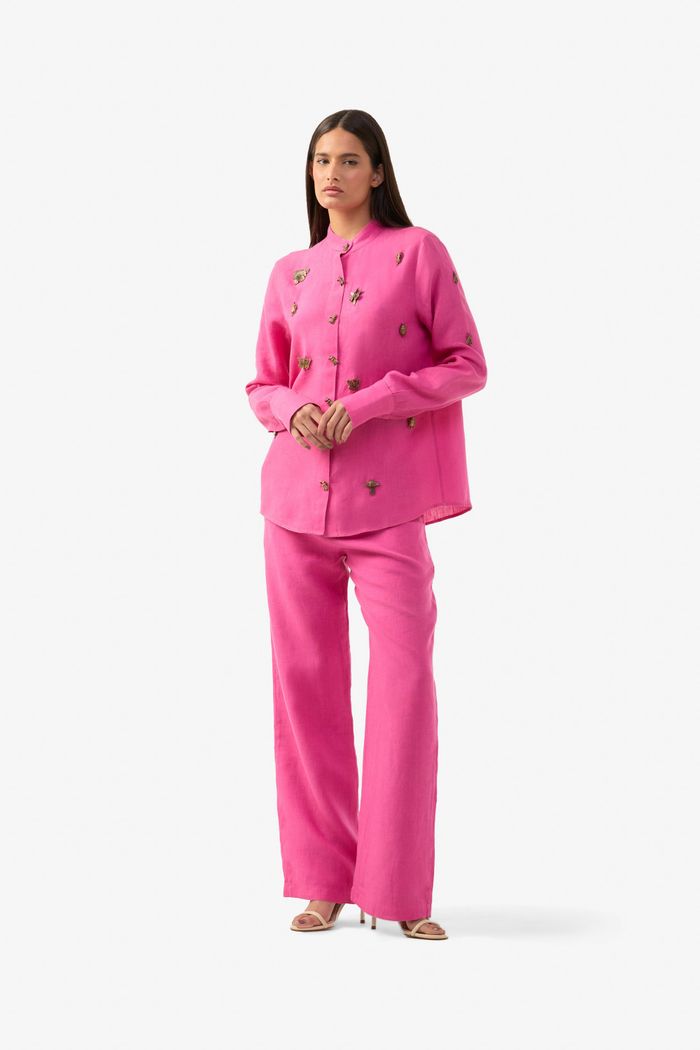 Calça Linho Animaux Pink