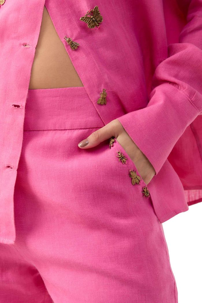 Calça Linho Animaux Pink