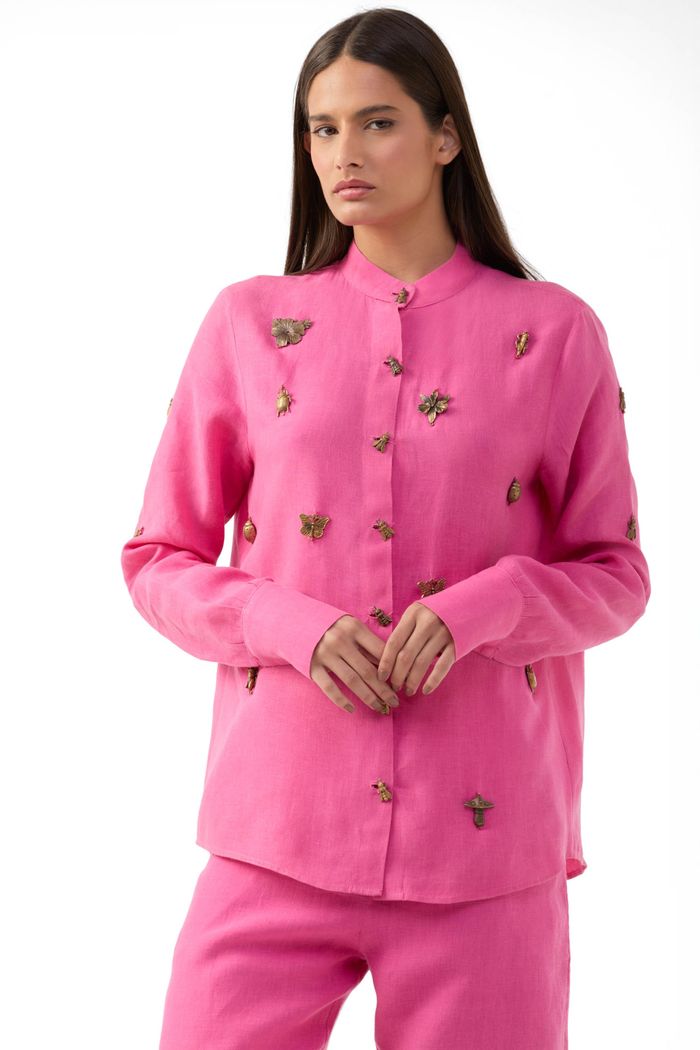 Camisa Linho Animaux Pink