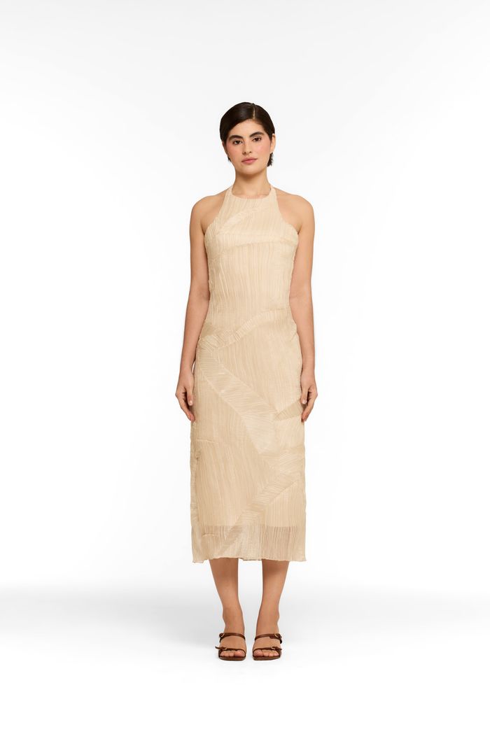 Vestido Folded Memory Ecru