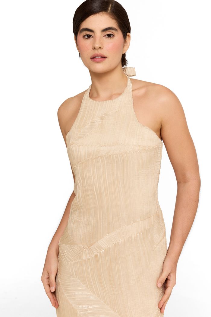 Vestido Folded Memory Ecru