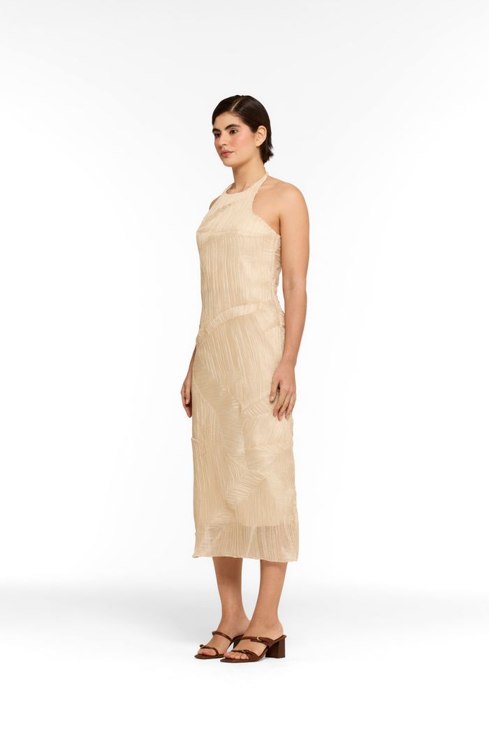 Vestido Folded Memory Ecru