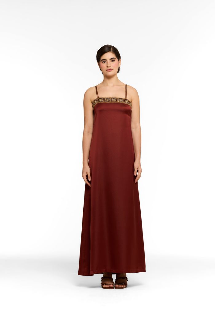 Vestido Vintage Straps Brown