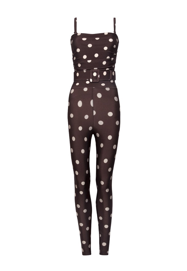 Imagem do produto NEW - Macacão Bardot Polka Dots Brown