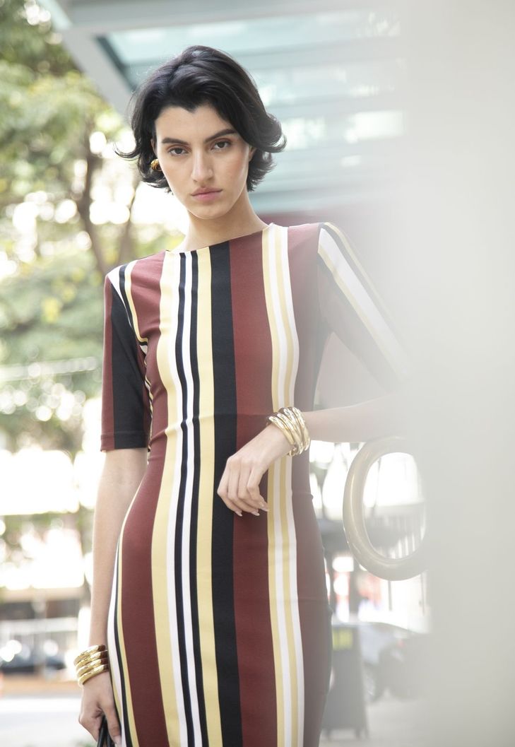 Imagem do produto NEW - Vestido Lycra Ateliê Estampado Lines 