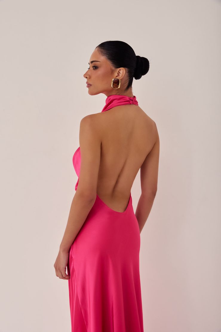 Foto do produto Vestido Cetim Aurora Magenta